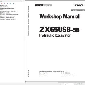 Hitachi Hydraulic Excavator ZX65USB 5B Workshop Manual
