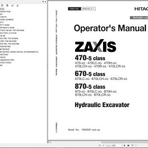 Hitachi Hydraulic Excavator ZX670LC 5G Operators Manual ENMJAC 2 1
