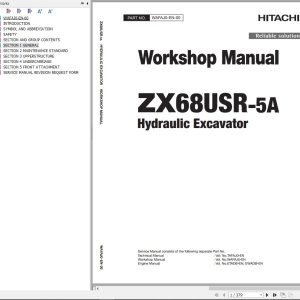Hitachi Hydraulic Excavator ZX68USR 5A Workshop Manual
