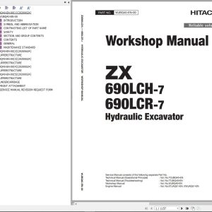 Hitachi Hydraulic Excavator ZX690LCH 7 ZX690LCR 7 Workshop Manual