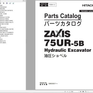 Hitachi Hydraulic Excavator ZX75UR 5B Parts Catalog EN JP
