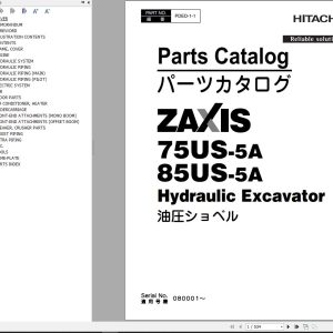 Hitachi Hydraulic Excavator ZX75US 5A Parts Catalog EN JP