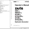 Hitachi Hydraulic Excavator ZX850 3 ZX870H 3 Operators Maintenance Manual