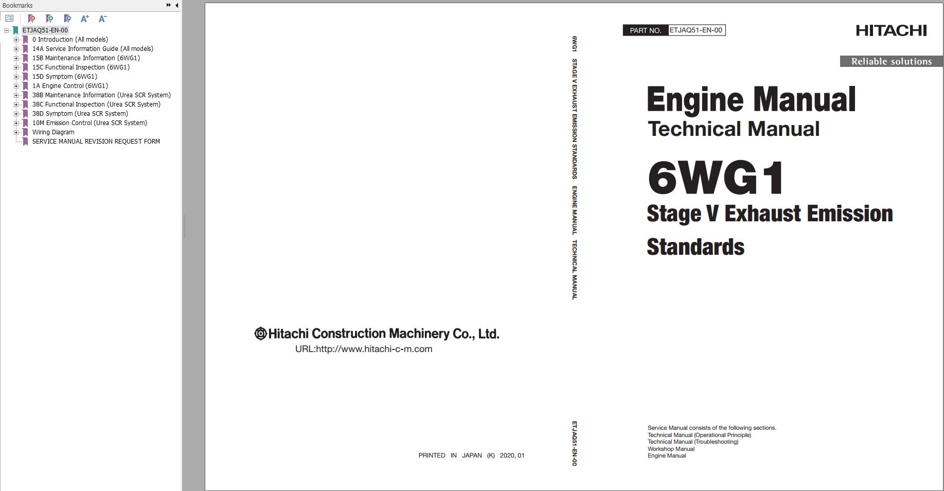Hitachi Hydraulic Excavator ZX870LC 7 Workshop Manual