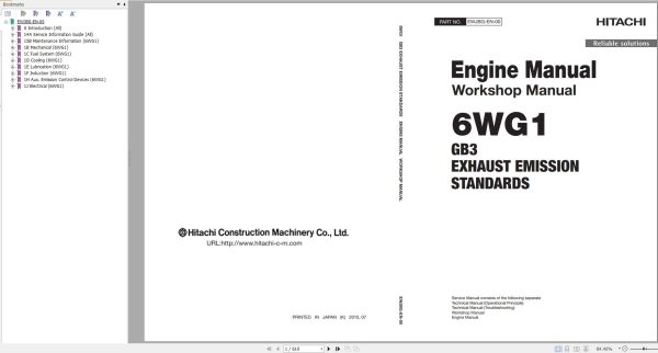 Hitachi Hydraulic Excavator ZX890LCH 5A Workshop Manual