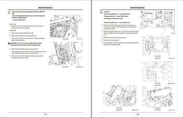 Hitachi Wheel Loader ZW550 5B Operators Manual ENMNHE CA2 5 1