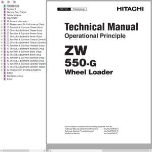 Hitachi Wheel Loader ZW550 G Technical Manual