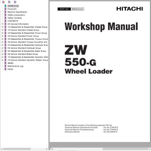 Hitachi Wheel Loader ZW550 G Workshop Manual WNHD E 00