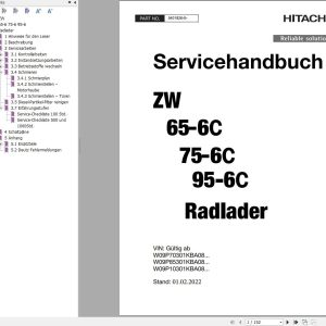 Hitachi Wheel Loader ZW65 6 Service Manual EN DE
