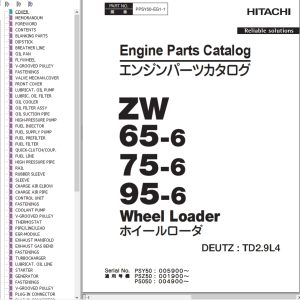 Hitachi Wheel Loader ZW75 6 Engine Parts Catalog PPSY50 EG1 1