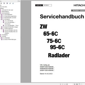 Hitachi Wheel Loader ZW75 6C Service Manual EN DE