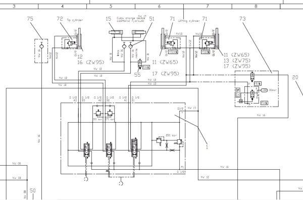 Hitachi Wheel Loader ZW75 Stage III B Hydraulic Circuit Diagram 6642044 1