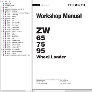 Hitachi Wheel Loader ZW75 Workshop Manual W4L1 E 00