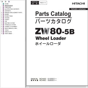 Hitachi Wheel Loader ZW80 5B Parts Catalogue EN JP