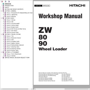 Hitachi Wheel Loader ZW80 Workshop Manual W4FG E 00