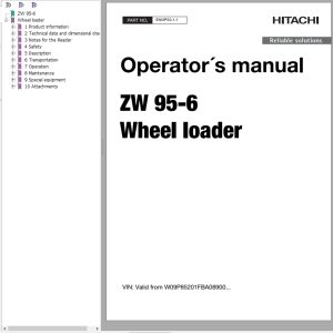 Hitachi Wheel Loader ZW95 6 Operators Manual ENMPS0 1 1