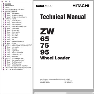 Hitachi Wheel Loader ZW95 Technical Manual T4L1 E 00