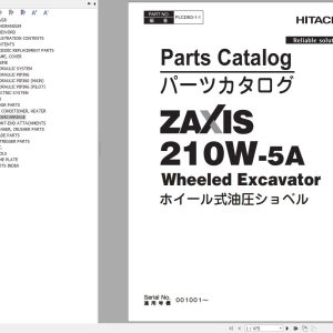 Hitachi Wheeled Excavator ZX210W 5A Parts Catalog EN JP