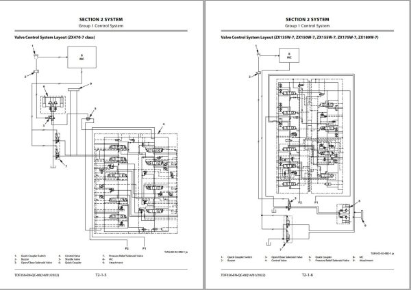 Hitachi Wheeled Excavator ZX220W 7 Circuit Diagram Service Manual 1 1