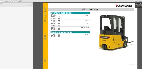 JUNGHEINRICH JETI ForkLift SH v4.36 EN01 EN18 07.2023 Service Information 3