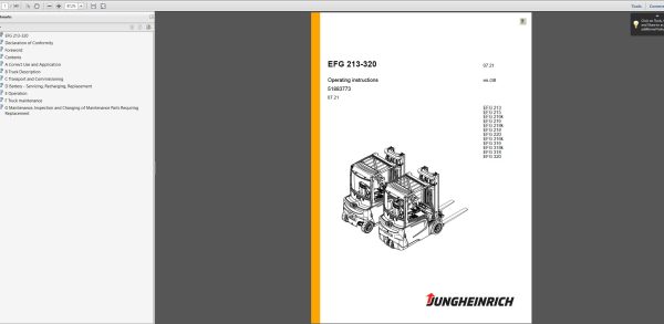 JUNGHEINRICH JETI ForkLift SH v4.36 EN01 EN18 07.2023 Service Information 8