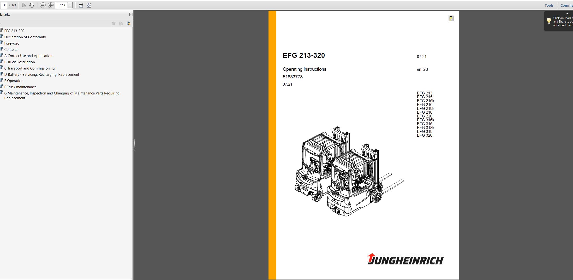 JUNGHEINRICH JETI ForkLift SH v4.36 EN01 EN18 07.2023 Service Information 8
