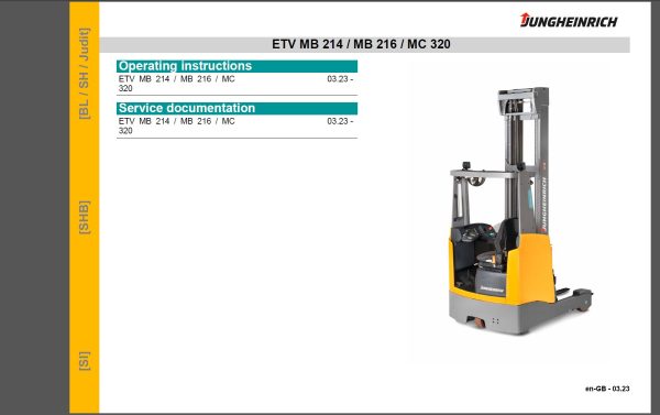 JUNGHEINRICH JETI ForkLift SH v4.37.01 EN1 07.2023 Service Information 3