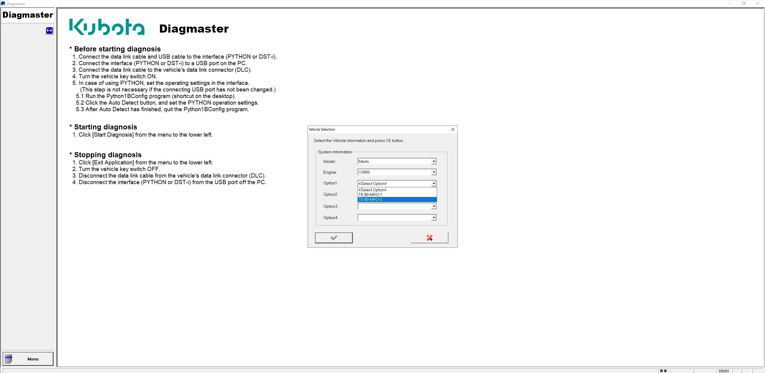 Kubota Merlo Engine DIAGMASTER 19.11.01 2023 Database Diagnostic Software 2