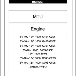 MTU Engine 8V 10V 12V 1600 G10F to G80S User Guide and Maintenance Manual 1