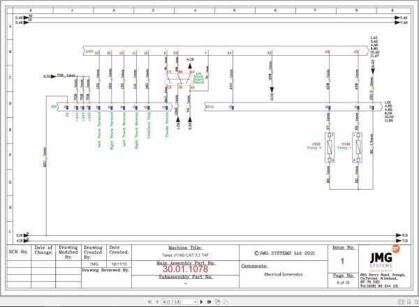 Terex Crusher J1160 CAT 7.1 T4F Electrical Wiring Diagram