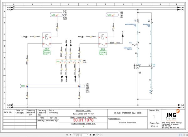 Terex Crusher J1160 CAT 7.1 T4F Electrical Wiring Diagram 1