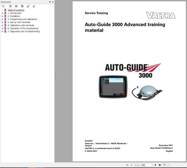 Valtra Auto Guide 3000 Advanced Service Training