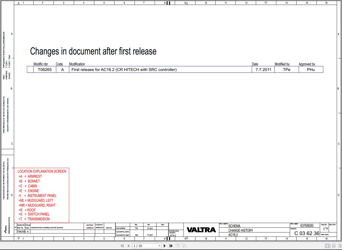 Valtra AutoControl System AC16.2 Electrical Diagram