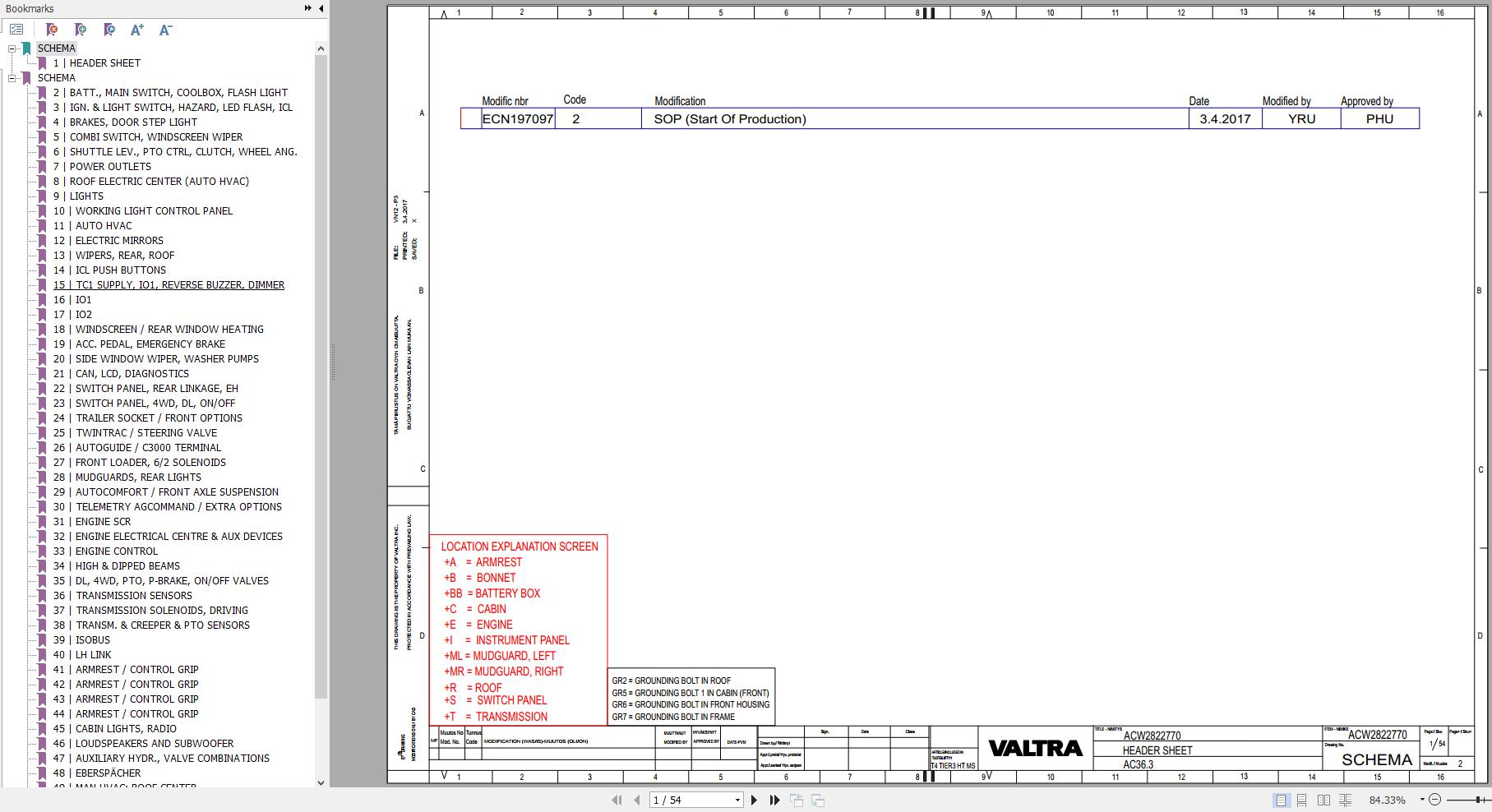Valtra AutoControl System AC36.3 Electrical Diagram 1