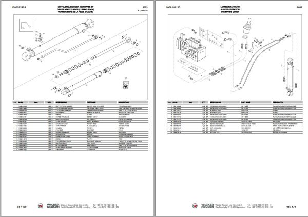 Wacker Neuson Crawler Excavator 8003 8003 2 Spare Parts List EN DE FR 1