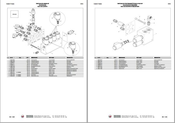 Wacker Neuson Mobile Excavator 9503 9503 2 Spare Parts List EN DE FR 1