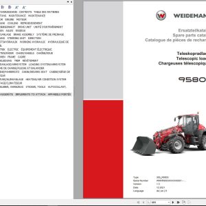 Weidemann Telescopic Loader 9580T Spare Parts Catalog EN DE FR