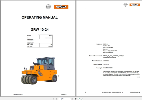 Wirtgen Hamm Service Training Operating Parts Manual Schematic 4