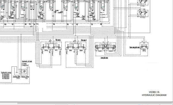 Yanmar Excavator ViO80 1A Hydraulic Diagram SHB11ENMA00100