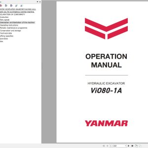 Yanmar Excavator ViO80 1A Operation Manual