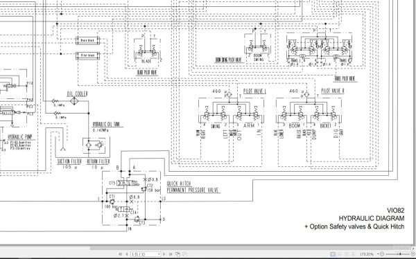 Yanmar Excavator ViO82 Hydraulic Diagram SHB36ENMA00101