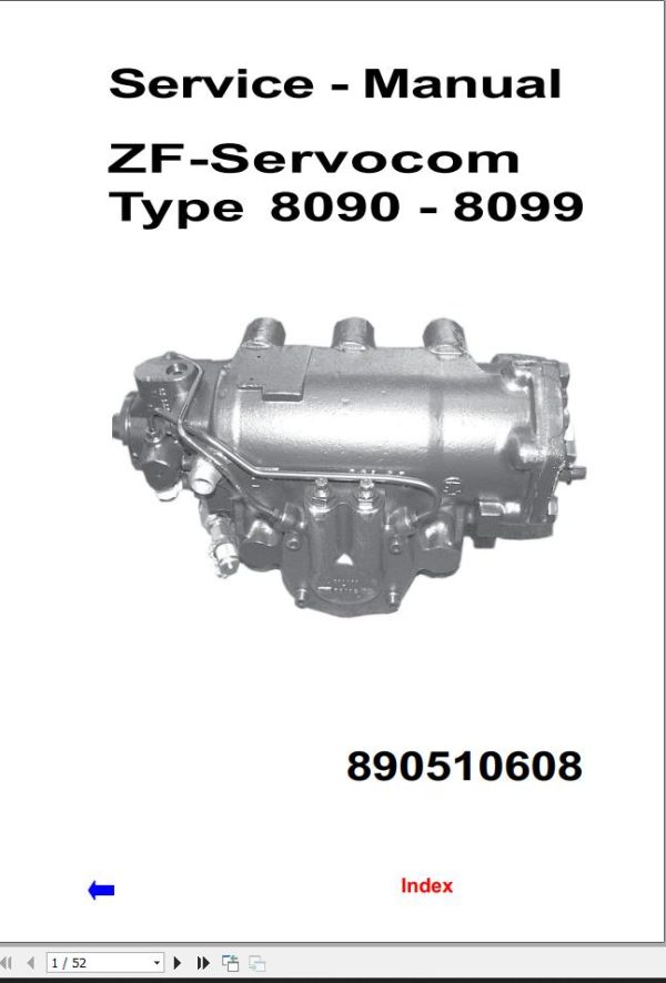 ZF SERVOCOM 8098 Service Parts Operation Maintenance Manual 1