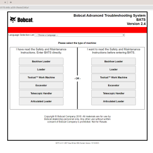 Bobcat Service Library Q1 2021 Bobcat SA v91.07 07.2023 Bobcat BATS 01.2022 3