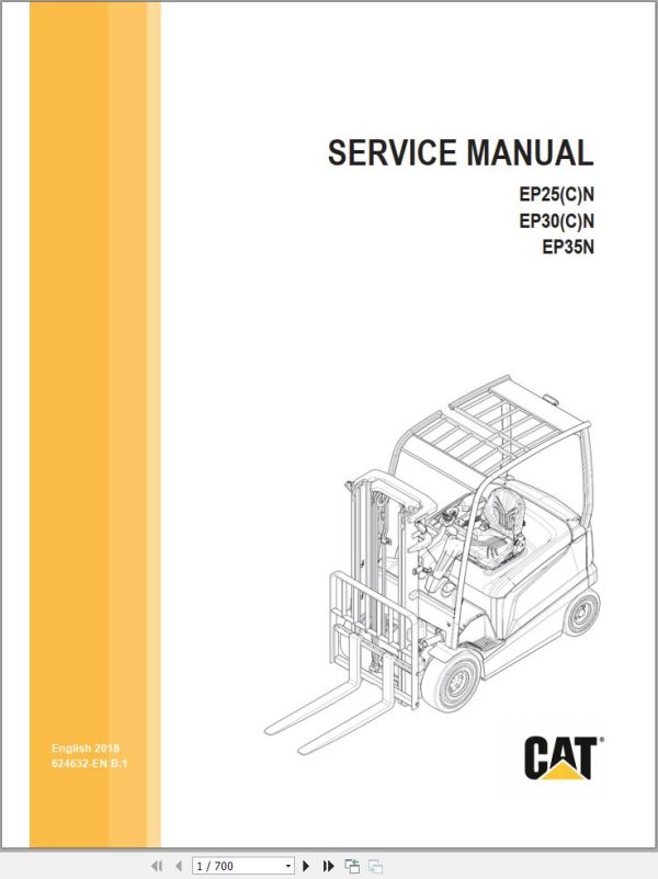 CAT Forklift EP25C EP25N EP30C EP30N EP35N Service Manual Wiring Diagram