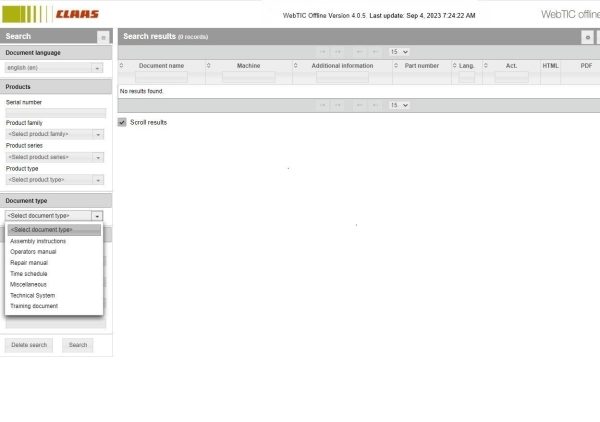 CLAAS WebTIC Offline EN 09.2023 Operator Manual Repair Manual Service Documentation 1 1