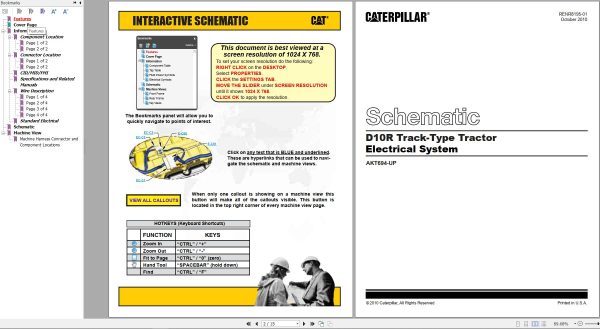Caterpillar Track Type Tractor D10R Electrical Schematic RENR8195 01