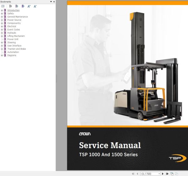 Crown Forklift TSP1000 TSP1500 Series Service Manual