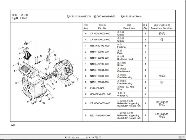 Hangcha Forklift X Series 1.0 1.8t Parts Catalog 08.2020 EN ZH 1
