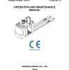 Hangcha Order Picker Truck CJD25 AC1 L Operation and Maintenance Manual 03.2016