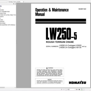 Komatsu Crane Shop Manual Parts Book Operation and Maintenance Manual 3